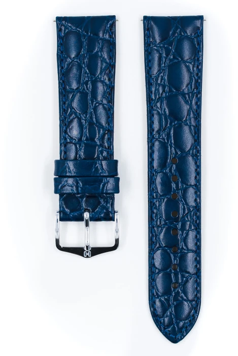 HIRSCH CROCOGRAIN M BLUE CALF Zilverkleurig HIRSCH CROCOGRAIN M BLUE CALF Zilverkleurig