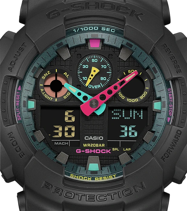 Casio G-Shock GA-100MF-1AER Multi Fluorescent Accents Casio G-Shock GA-100MF-1AER Multi Fluorescent Accents