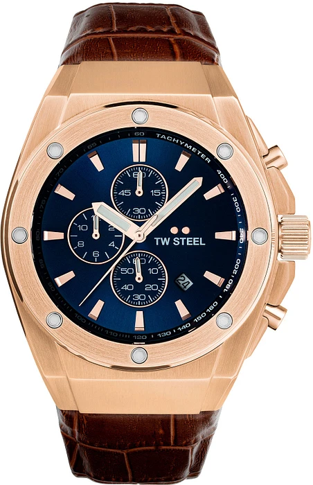 TW Steel TWCE4106 CEO Tech Steel Chrono Bruin Leer 44mm TW Steel TWCE4106 CEO Tech Steel Chrono Bruin Leer 44mm
