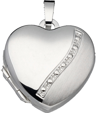 Silver Lining Medaillon Hart Mat/Gl. 19x17mm Zilver 145.0067.00