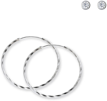 Silver Lining Set oorringen+oorknopjes cz Zilver 190.0065.00