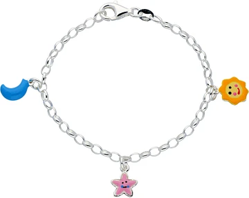 Lilly Kinderbedelarmb. Zon Maan Ster 925 104.1985.16
