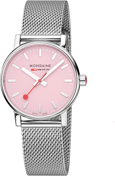 Mondaine MSE.35130.SM Horloge - Milanees - Sunrise pink - 35,5mm