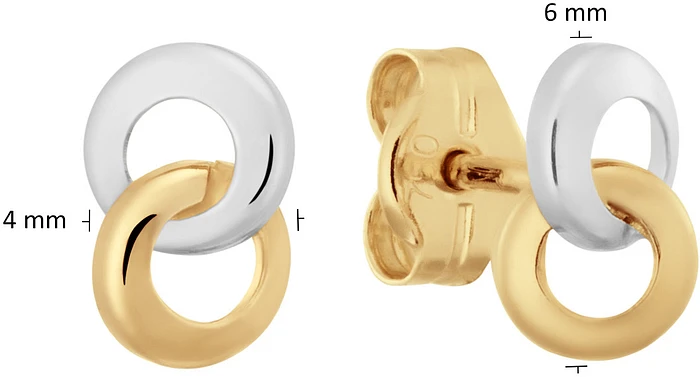 Glow Oorknopjes Dubbele Ring Klein 585 206.5013.00 Glow Oorknopjes Dubbele Ring Klein 585 206.5013.00