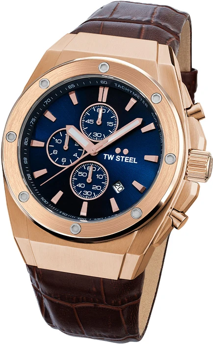TW Steel TWCE4106 CEO Tech Steel Chrono Bruin Leer 44mm TW Steel TWCE4106 CEO Tech Steel Chrono Bruin Leer 44mm