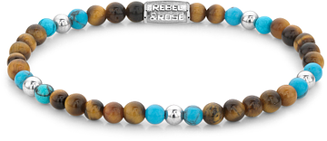 REBEL & ROSE More Balls Than Most Mix Tiger Turquoise - 4mm RR-40109-S
