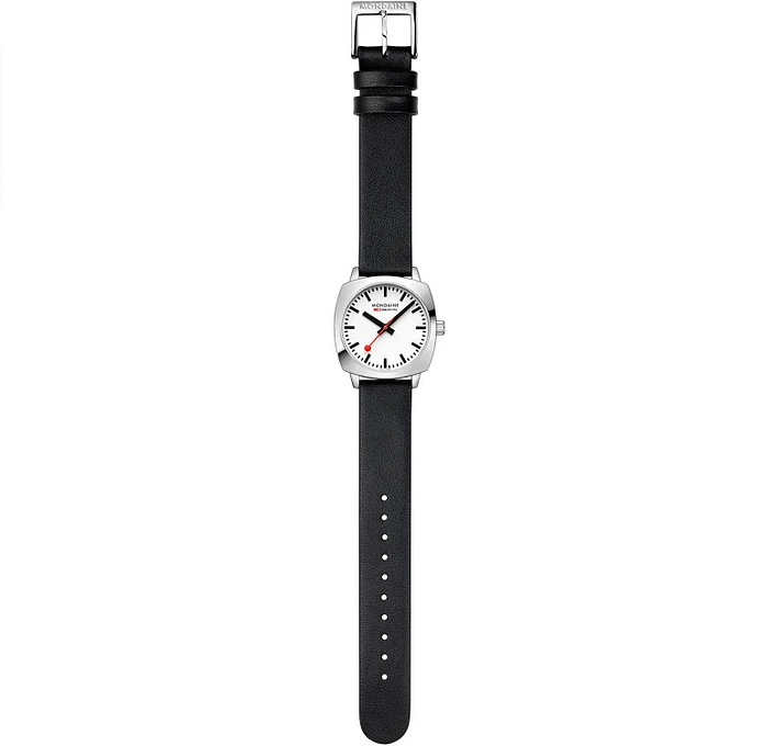 Mondaine MSL.31110.LBV Horloge - Leer - Zwart - 31x36,5mm Mondaine MSL.31110.LBV Horloge - Leer - Zwart - 31x36,5mm