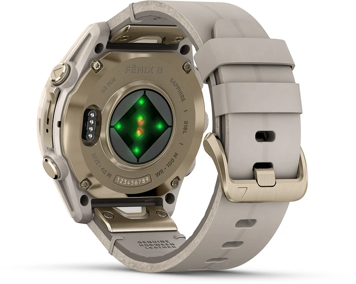 Garmin Fenix 8 - 010-02903-40 43 mm, AMOLED Sapphire, Soft Goudkleurig Limestone band Garmin Fenix 8 - 010-02903-40 43 mm, AMOLED Sapphire, Soft Goudkleurig Limestone band