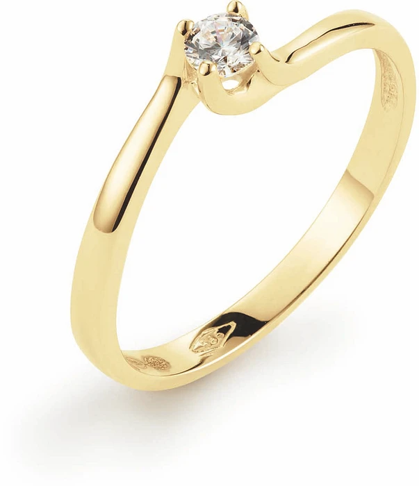 Glow Ring Solitair Slag Geelgoud CZ 585 214.1037 Glow Ring Solitair Slag Geelgoud CZ 585 214.1037