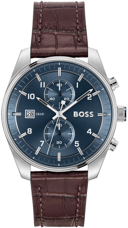 Hugo Boss Uhr Blaues Lederarmband Hugo Boss Uhr Herrenuhr Braunes