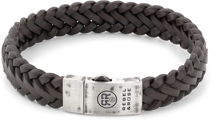 Rebel & Rose Absolutely Leather Braided Raw Matt Earth RR-L0077-S Rebel & Rose Absolutely Leather Braided Raw Matt Earth RR-L0077-S