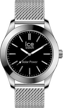 Ice Watch ICE steel - Silver Black - Medium - SOLAR 3H 023795