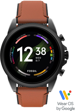 Fossil Gen 6 FTW4062 Smartwatch Heren 44 mm - Bruin