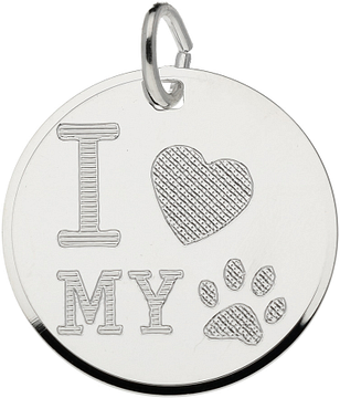 Silver Lining Graveerplaatje Love My Dog 20mm Zilver 142.0120.00