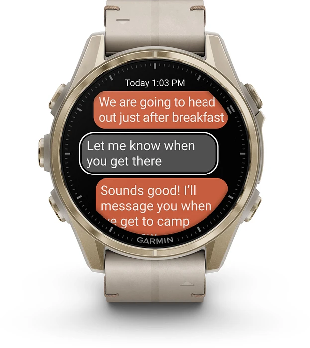 Garmin Fenix 8 - 010-02903-40 43 mm, AMOLED Sapphire, Soft Goudkleurig Limestone band Garmin Fenix 8 - 010-02903-40 43 mm, AMOLED Sapphire, Soft Goudkleurig Limestone band
