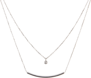 Silver Lining Collier met staafje /CZ hanger 925 102.0566.45