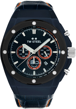 TW Steel TWCE4110 CEO Tech Steel Chrono Limited Blauw Leer 44mm