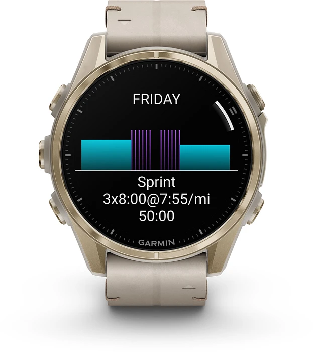 Garmin Fenix 8 - 010-02903-40 43 mm, AMOLED Sapphire, Soft Goudkleurig Limestone band Garmin Fenix 8 - 010-02903-40 43 mm, AMOLED Sapphire, Soft Goudkleurig Limestone band