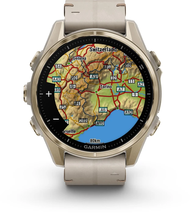 Garmin Fenix 8 - 010-02903-40 43 mm, AMOLED Sapphire, Soft Goudkleurig Limestone band Garmin Fenix 8 - 010-02903-40 43 mm, AMOLED Sapphire, Soft Goudkleurig Limestone band