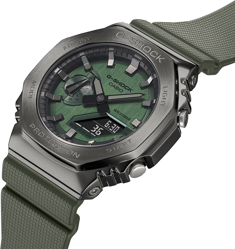 【美品】CASIO GM-2100B-3AJF GM2100B-3A | Green & Silver Stainless Steel Watch | CASIO