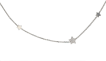 Silver Lining Collier met sterren CZ 925 rod* 102.0591.49