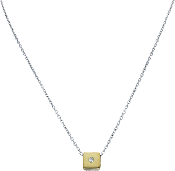 Glow Collier Vierkant Minimal CZBico Goudkleurig 202.5022.42