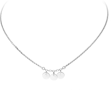 Silver Lining Collier drie plaatjes rond 925 rod 102.2108.45