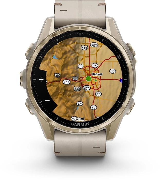 Garmin Fenix 8 - 010-02903-40 43 mm, AMOLED Sapphire, Soft Goudkleurig Limestone band Garmin Fenix 8 - 010-02903-40 43 mm, AMOLED Sapphire, Soft Goudkleurig Limestone band