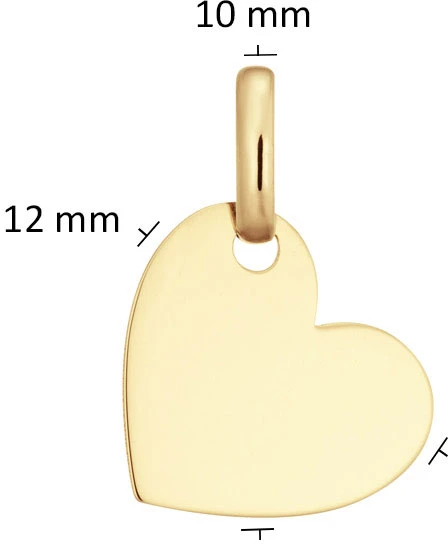 Glow Hanger - Hart - 12mm 242.0053.10 - 14k Goudkleurig Glow Hanger - Hart - 12mm 242.0053.10 - 14k Goudkleurig
