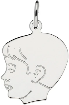 Zilverkleurig Lining Kinderkopje Jongen 19x15mm Zilver 141.0076.00
