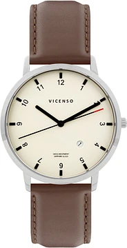 Vicenso Rome VI10021 Silver White/Brown