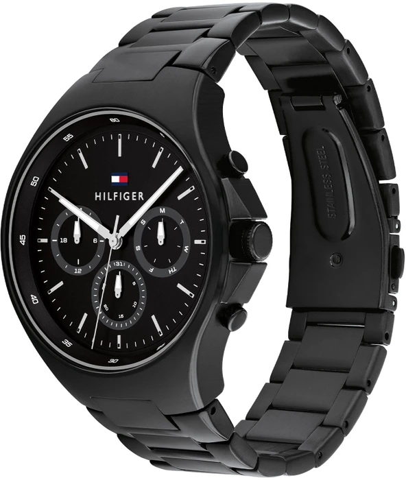 Tommy Hilfiger TH1792055 Horloge Heren Zwart 44mm Tommy Hilfiger TH1792055 Horloge Heren Zwart 44mm