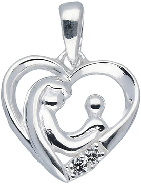 Zilverkleurig Lining Hanger Familie 2 Kinderen CZ  Zilver 120.0947.00