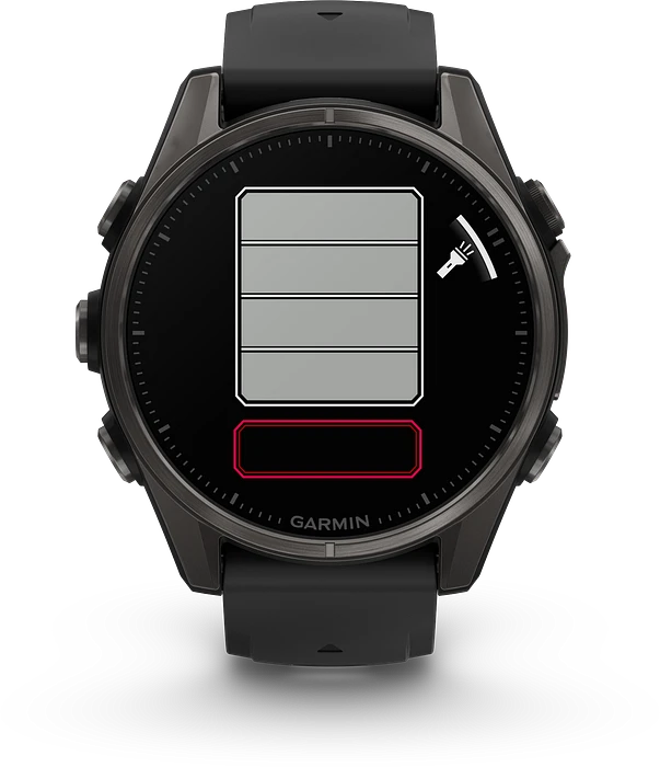 Garmin Fenix 8 - 010-02903-21 - 43 mm, AMOLED Sapphire, Carbon grey DLC-titanium met zwarte/pebble grey siliconen band Garmin Fenix 8 - 010-02903-21 - 43 mm, AMOLED Sapphire, Carbon grey DLC-titanium met zwarte/pebble grey siliconen band