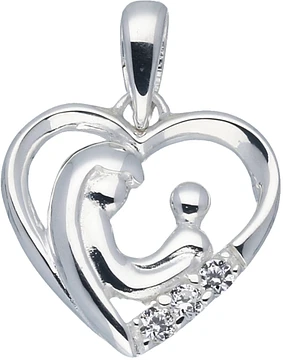 Zilverkleurig Lining Hanger Familie 3 Kinderen CZ  Zilver 120.0948.00