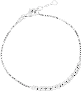 Zilverkleurig Lining Armb. Popcorn met Ringetjes Zilver Rd+ 104.1213.19