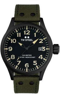 TW Steel TWVS102 Volante Steel Groen Canvas 45mm