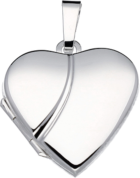 Silver Lining Medaillon Hart Glad 22x19mm Zilver 145.0036.00