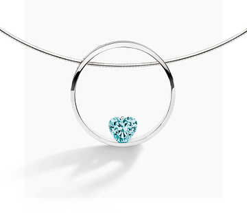 FJF JEWELLERY COLLIER HEART SILVER / TURQUOISE FJF0010001STQ