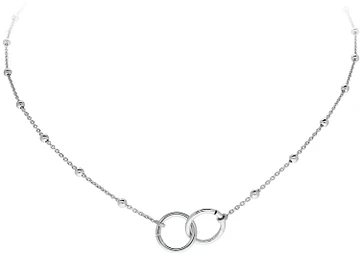 Zilverkleurig Lining Balletjes collier 2cirkels 925 rod 102.2105.45