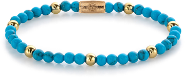 Rebel & Rose More Balls Than Most Turquoise Delight - 4mm yellow gold plated RR-40059-G