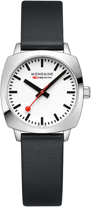 Mondaine MSL.31110.LBV Horloge - Leer - Zwart - 31x36,5mm Mondaine MSL.31110.LBV Horloge - Leer - Zwart - 31x36,5mm