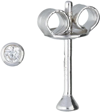 Zilverkleurig Lining Oorknopjes CZ 2mm Kast Zilver* 106.0291.20