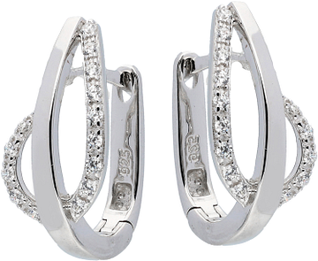 Silver Lining Klapoorringen Elegance CZ Zilver Rd 107.6151.00