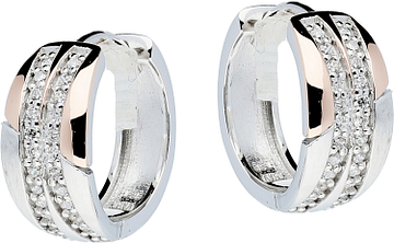 Silver Lining Klapoorring Bicolor Rd/Rp Zilver CZ 107.5415.00