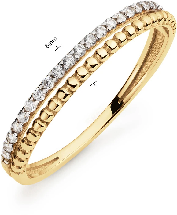 Glow Ring CZ 2 Band Geelgoud 585 214.0104 Glow Ring CZ 2 Band Geelgoud 585 214.0104