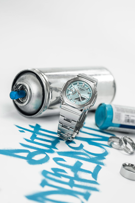 G-SHOCK GM-2110D 水色 G-Shock G-Steel Octagonal Light Blue