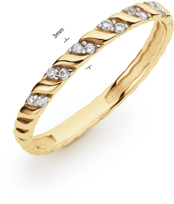 Glow Ring CZ Band Geelgoud 585 214.0103 Glow Ring CZ Band Geelgoud 585 214.0103