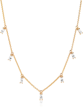 Sif Jakobs PRINCESS BAGUETTE NECKLACE SJ-C1074-CZ-YG