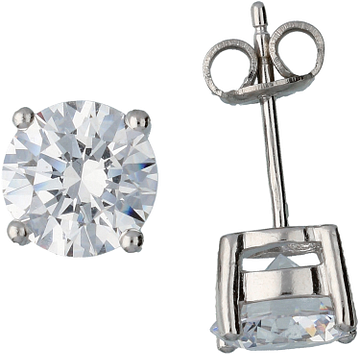 Silver Lining Oorknopjes Solitaire CZ 8mm Zilver Rd 106.0871.08